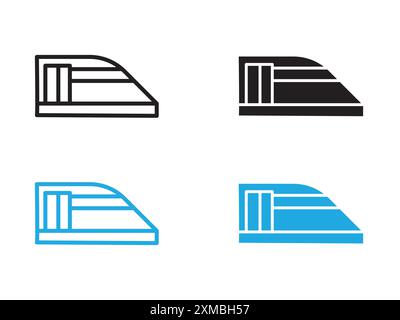 Subway high speed train icon vector line logo mark or symbol set collection outline style Stock Vector