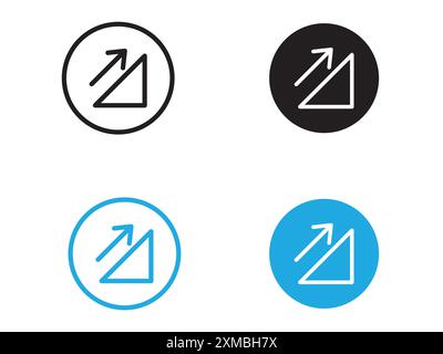 Uphill icon vector line logo mark or symbol set collection outline style Stock Vector