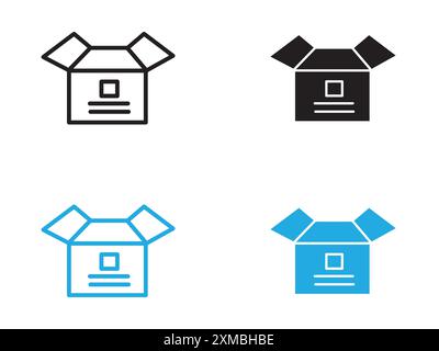 Unpack icon vector line logo mark or symbol set collection outline style Stock Vector