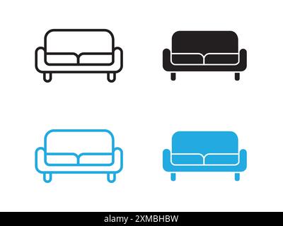 sofa icon vector line logo mark or symbol set collection outline style Stock Vector