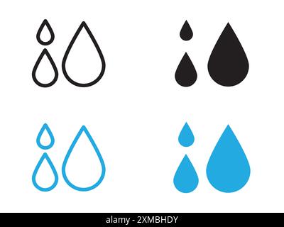 water drops icon vector line logo mark or symbol set collection outline style Stock Vector