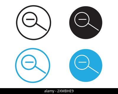 Zoom out icon vector line logo mark or symbol set collection outline style Stock Vector