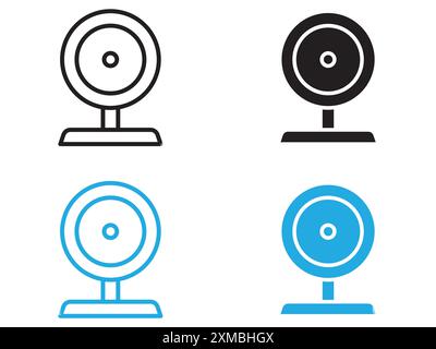 Webcam icon vector line logo mark or symbol set collection outline style Stock Vector