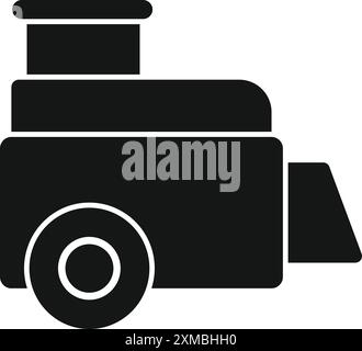 Simple icon representing a toy train, evoking childhood memories and playtime Stock Vector