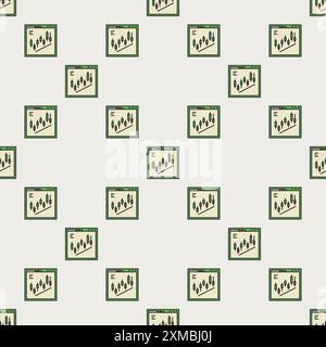 Day Trading in Web Browser vector Crypto Trading concept colored seamless pattern Stock Vector
