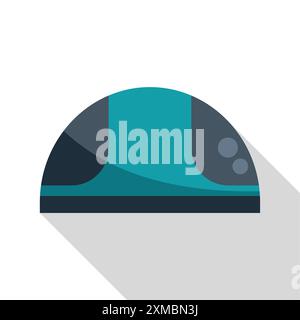 Modern high speed train moving on railway icon in flat style on a white background Stock Vector
