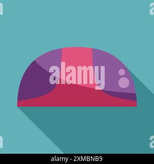 Colorful modern high speed train concept icon in flat style with long shadow on a turquoise background Stock Vector