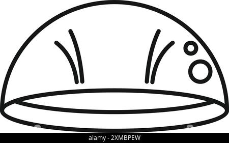 Line art icon of a force field protecting from futuristic danger Stock Vector