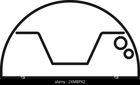 Simple line drawing of a car dashboard panel showing the speedometer and fuel gauge Stock Vector