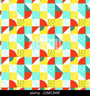 Geometric Minimalistic Seamless Bright Stylish Abstract Pattern. Vector. For web, printing on fabric, wallpaper, cover, wrapping paper, interior decor Stock Vector