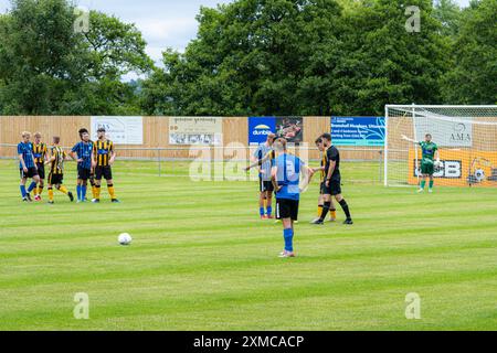 Football Player waiting to take a free kick for Melbourne Dynamo FC Stock Photo