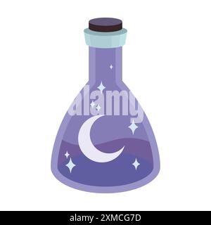A potion containing a magic potion that sparkles with the moon Stock Vector