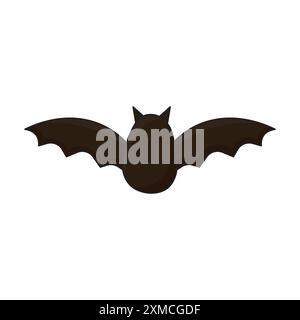 Black silhouette of the back of a plump bat Stock Vector