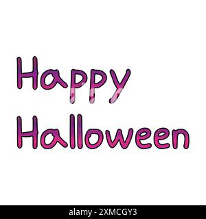 Cute purple happy halloween typography Stock Vector