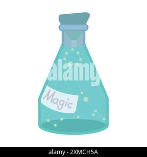 green magic potion with constellations in it Stock Vector