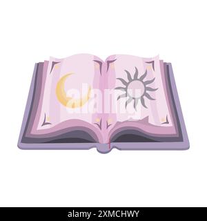 Mystical Moon and Sun Magic Book Stock Vector