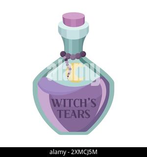 urple magic potion containing witch's tears Stock Vector