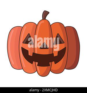 smiling orange halloween jack o'lantern Stock Vector