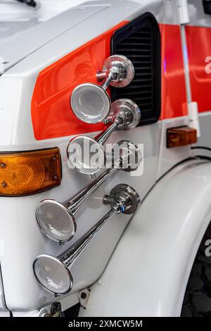 Martinshorn, horn on an emergency vehicle, compressed air fanfare, ambulance, horn, siren Stock Photo