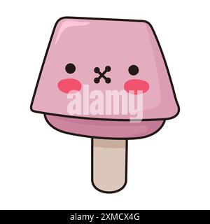 A cute Korean ice cream "Selection" with a variety of flavors to choose from, including strawberry flavor. Stock Vector