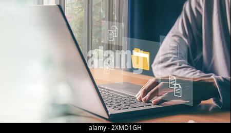 document management organizing organizational information document visualization record management Efficient online document file information software Stock Photo