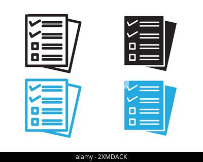 Assignment icon vector line logo mark or symbol set collection outline style Stock Vector