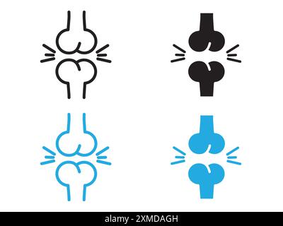 Arthritis knee joint pain icon vector line logo mark or symbol set collection outline style Stock Vector