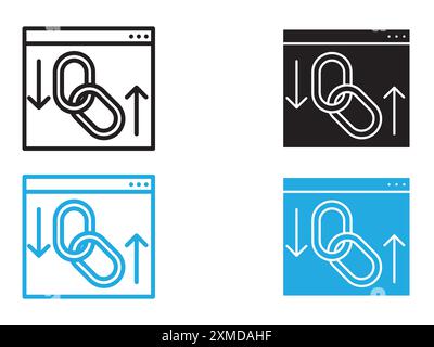 Backlink icon vector line logo mark or symbol set collection outline style Stock Vector