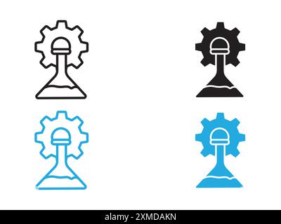 Biomedical engineer icon vector line logo mark or symbol set collection outline style Stock Vector