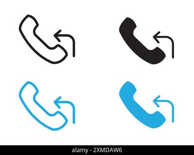Call back icon vector line logo mark or symbol set collection outline style Stock Vector