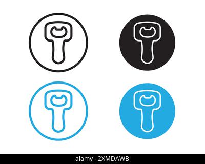 Bottle opener icon vector line logo mark or symbol set collection outline style Stock Vector