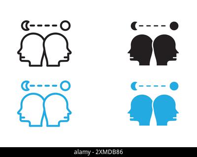 Circadian rhythms icon vector line logo mark or symbol set collection outline style Stock Vector
