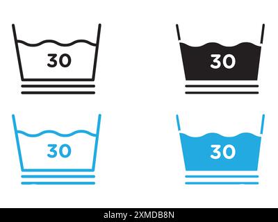Clothing care icon vector line logo mark or symbol set collection outline style Stock Vector