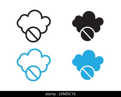 cloud sync disable icon vector line logo mark or symbol set collection outline style Stock Vector