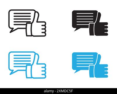 Feedback icon vector line logo mark or symbol set collection outline style Stock Vector