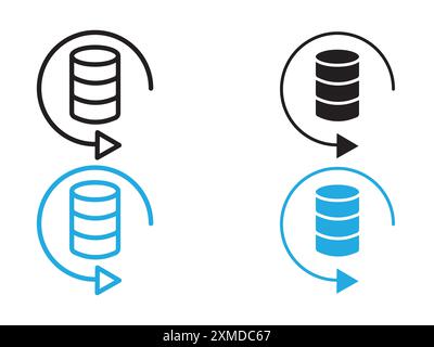 Data Recovery icon vector line logo mark or symbol set collection outline style Stock Vector