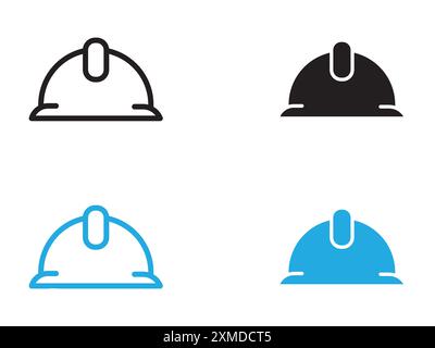 Helmet icon vector line logo mark or symbol set collection outline style Stock Vector
