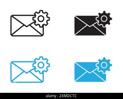 Email settings icon vector line logo mark or symbol set collection outline style Stock Vector