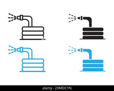 garden hose icon vector line logo mark or symbol set collection outline style Stock Vector