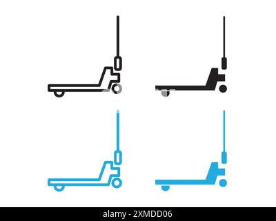 Hand pallet jack icon (2) vector line logo mark or symbol set collection outline style Stock Vector