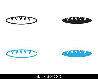 French bread icon vector line logo mark or symbol set collection outline style Stock Vector