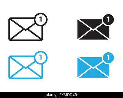 Mail message icon vector line logo mark or symbol set collection outline style Stock Vector