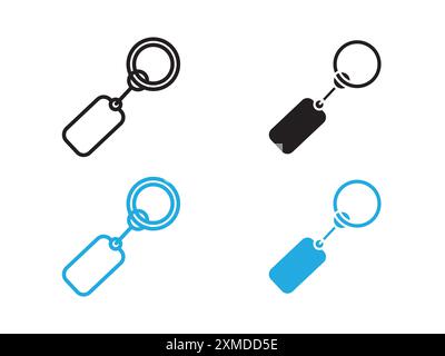 Key Chain Icon vector line logo mark or symbol set collection outline style Stock Vector