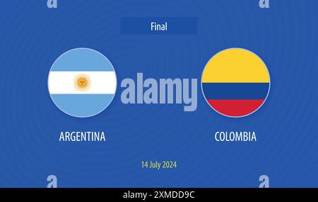 Argentina vs Colombia soccer scoreboard broadcast template Stock Vector