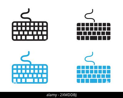 Keyboard icon vector line logo mark or symbol set collection outline style Stock Vector