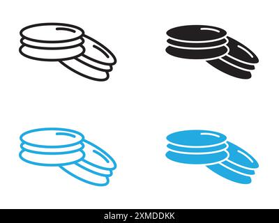macarons icon vector line logo mark or symbol set collection outline style Stock Vector