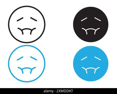 Nausea icon vector line logo mark or symbol set collection outline style Stock Vector