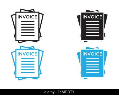 Invoice icon vector line logo mark or symbol set collection outline style Stock Vector