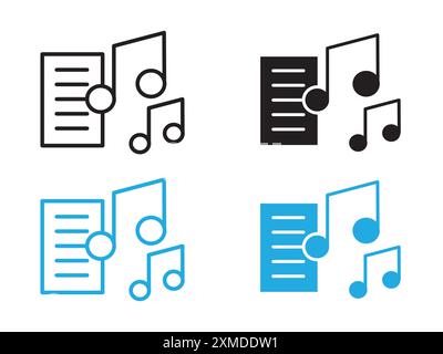 Lyrics icon vector line logo mark or symbol set collection outline style Stock Vector