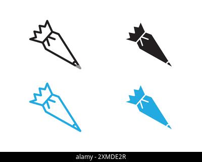 Pastry bag icon vector line logo mark or symbol set collection outline style Stock Vector